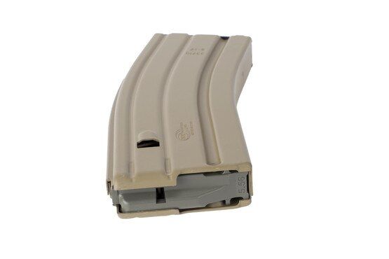 Okay Industries SureFeed 5.56 AR-15 30 Round Magazine 5.56 in FDE has an anti-tilt self lubricating follower